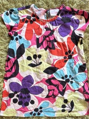 Hanna Andersson Girl Play Dress 3 4 100 Summer Spring Bold Floral Quality Fun